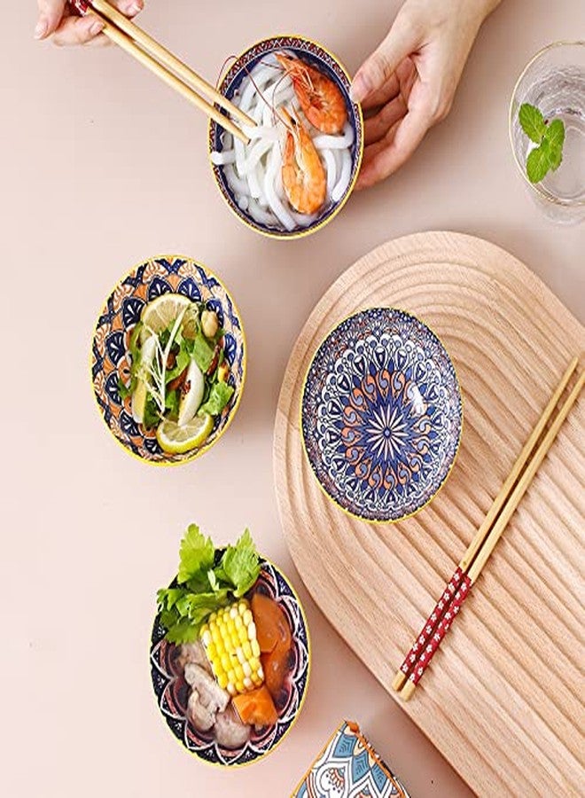 KUCHIFY Ceramic Bowls Set of 2 - 300ml Decorative Serving Bowls with Mandala Design, Colorful Porcelain Bowls for Rice, Snacks, Soup, Dessert - Gift Boxed (Multicolor, Pack of 2) - Image 5